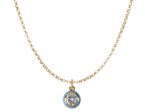 Bezel Necklace: Blue