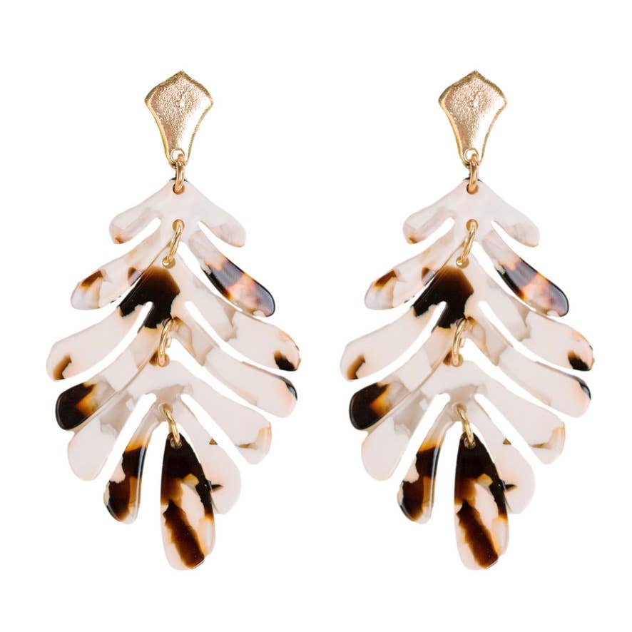Cocoa Petite Palm Drop Statement Earrings