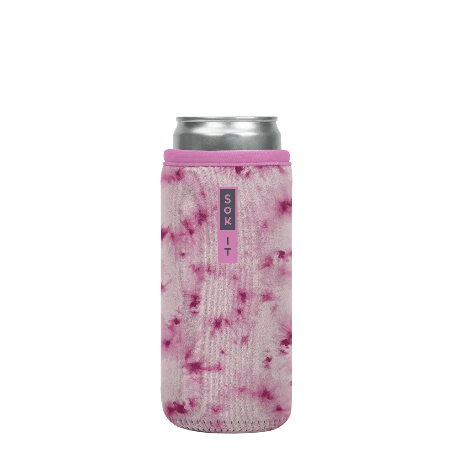 CanSok - Pink Splash Tie Dye: 12oz Slim Can