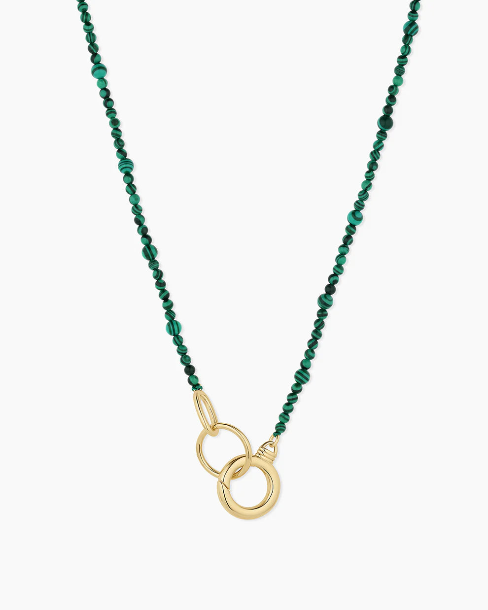 Power Gemstone Long Beaded Necklace-Malachite