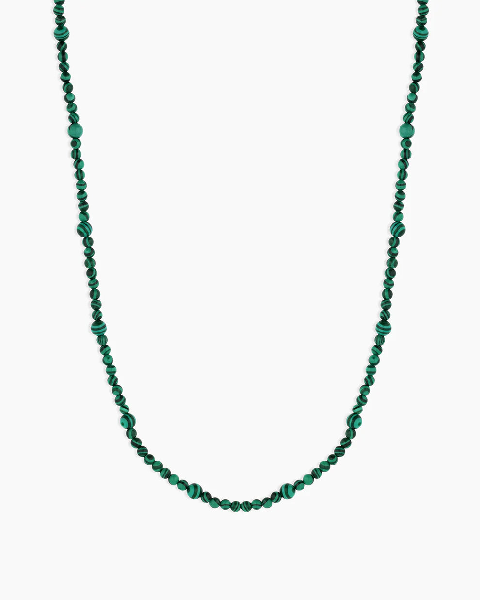Power Gemstone Long Beaded Necklace-Malachite