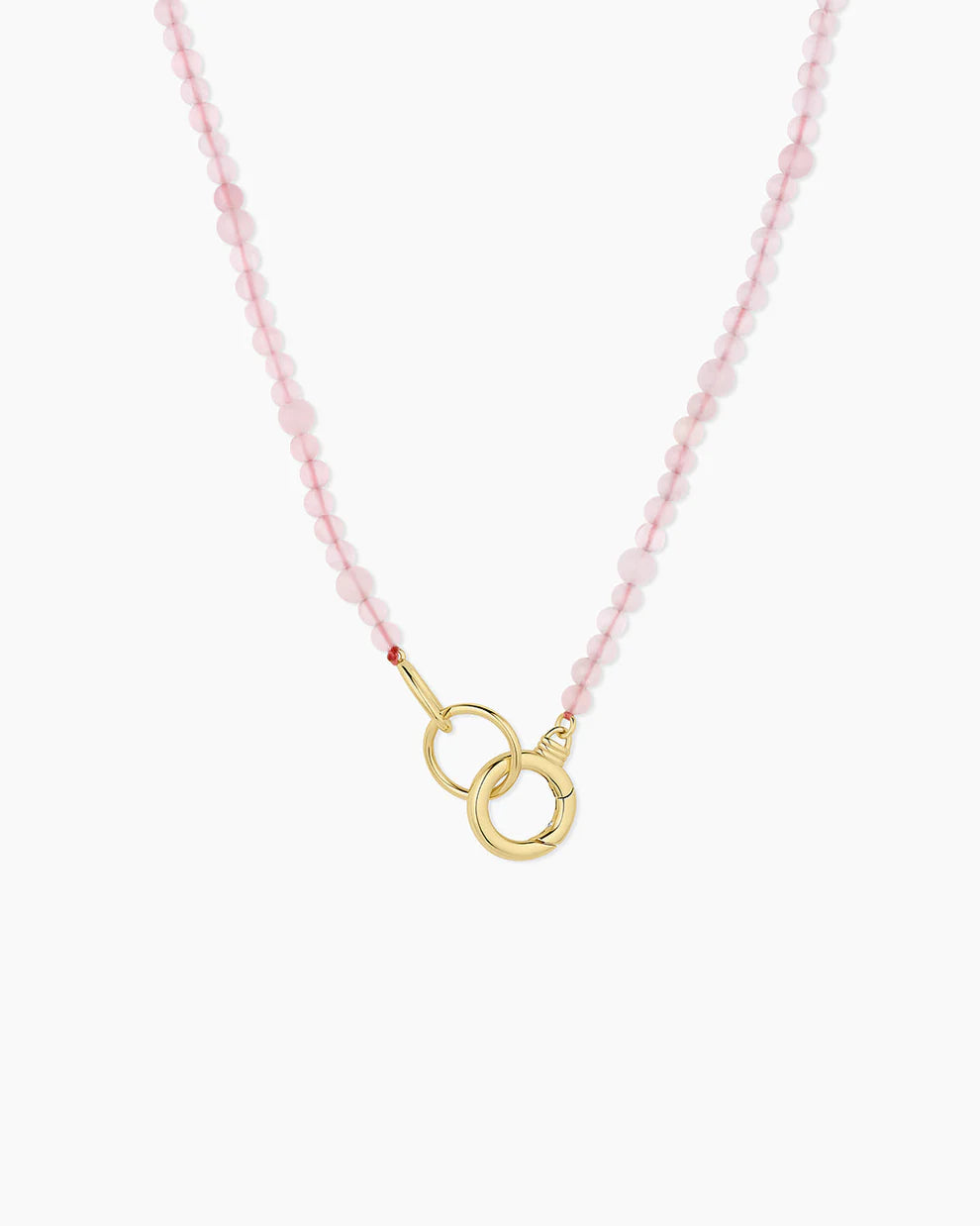 Power Gemstone Beaded Necklace- Rose Quartz