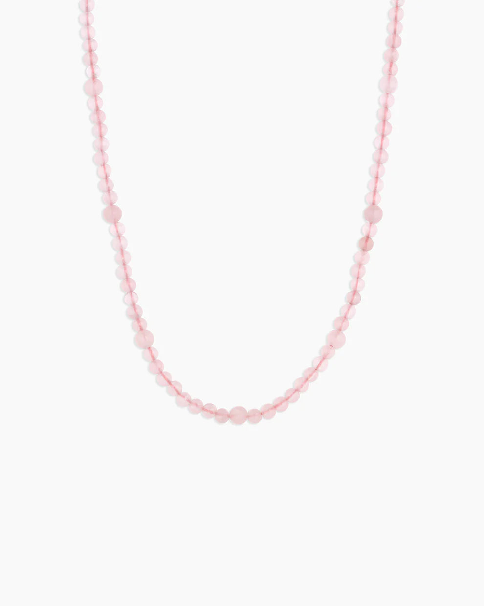 Power Gemstone Beaded Necklace- Rose Quartz