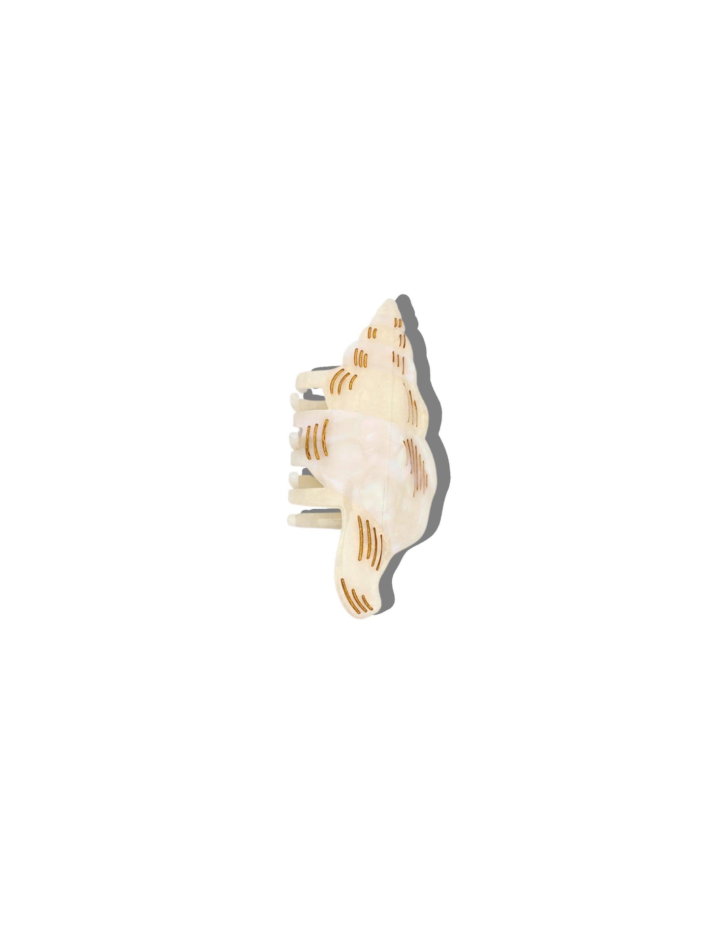 Hand-Painted Conch Shell Claw Hair Clip: Blue