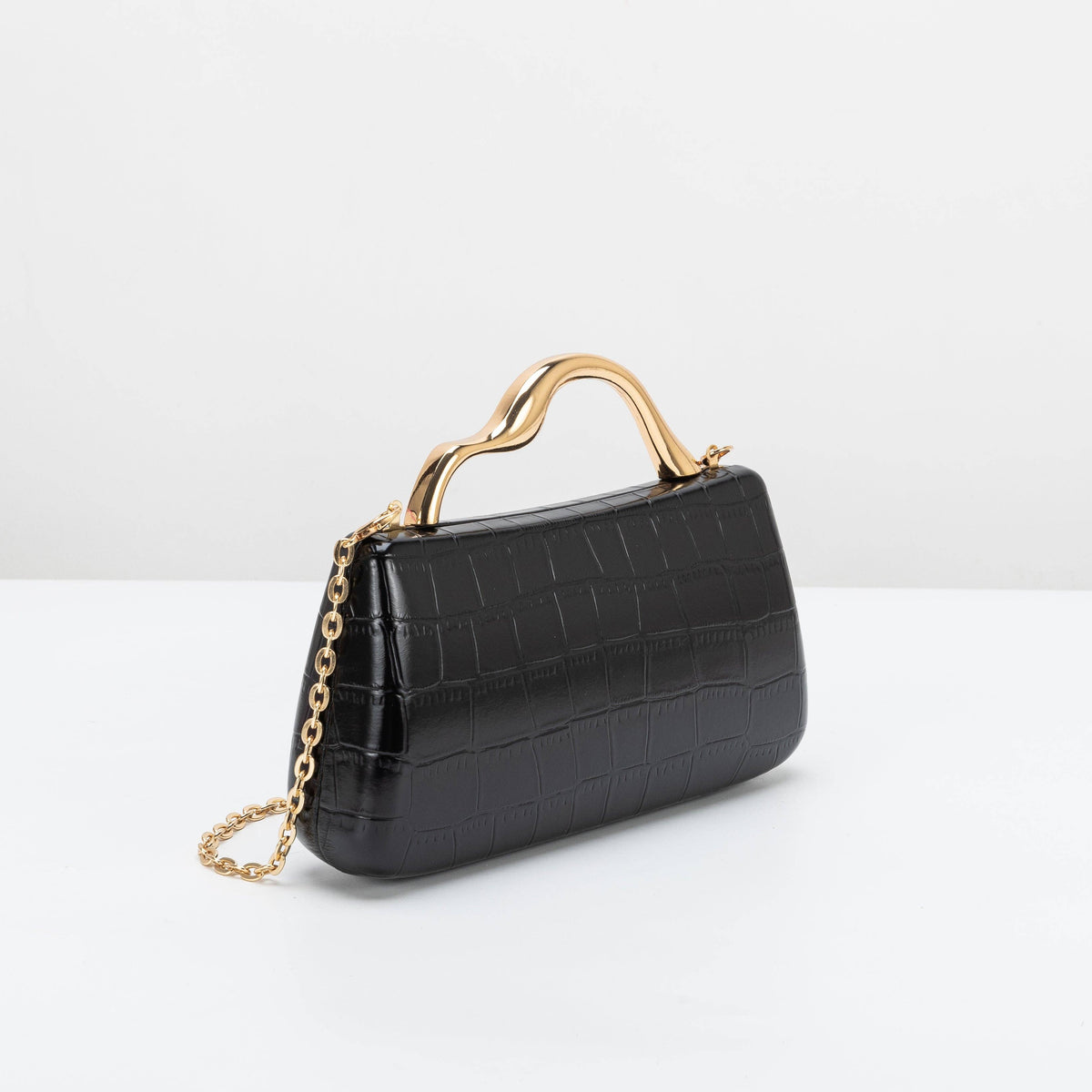 Manon Black Vegan Leather Top Handle Bag Pre-Order 10/25