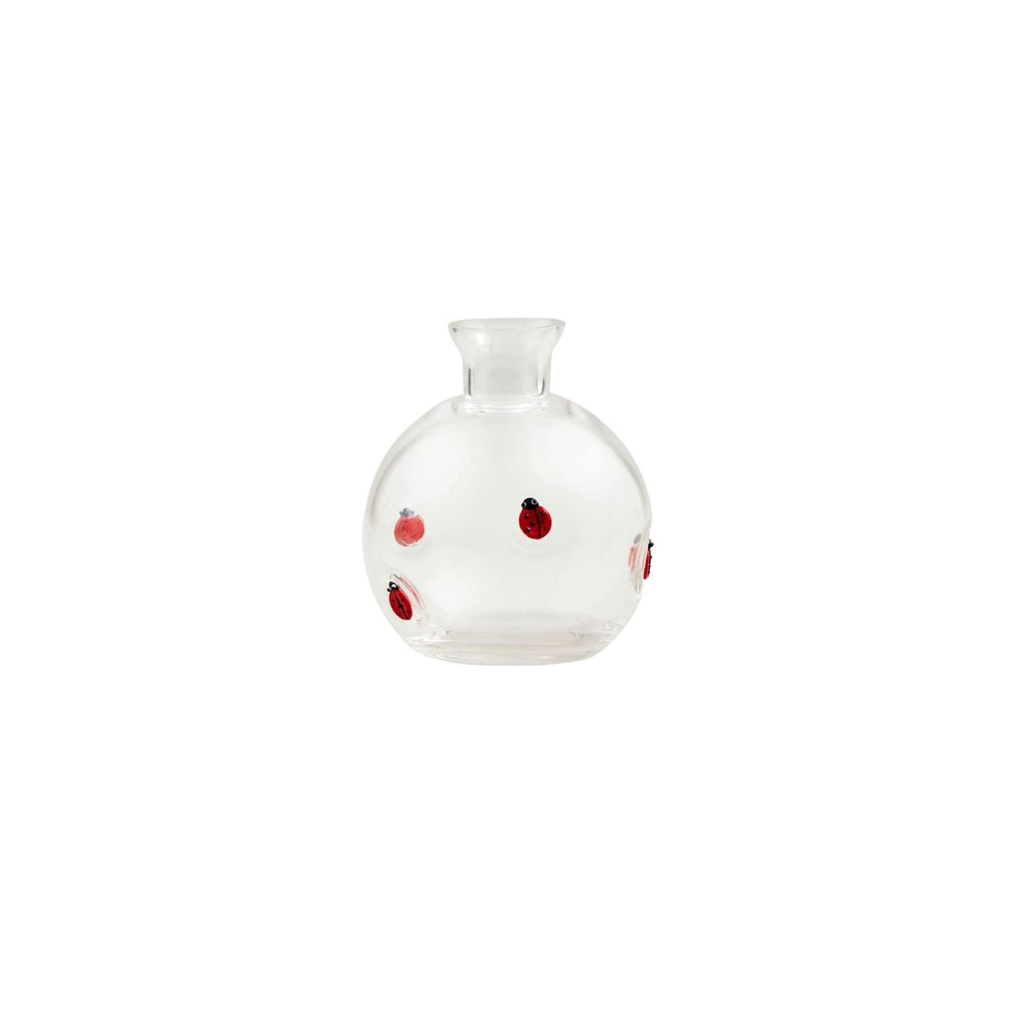 Lady Bug Glass Inlay Vase