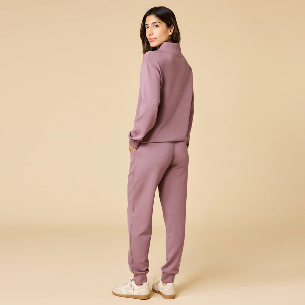 DreamTech 1/4 Zip Jogger Set- Driftwood