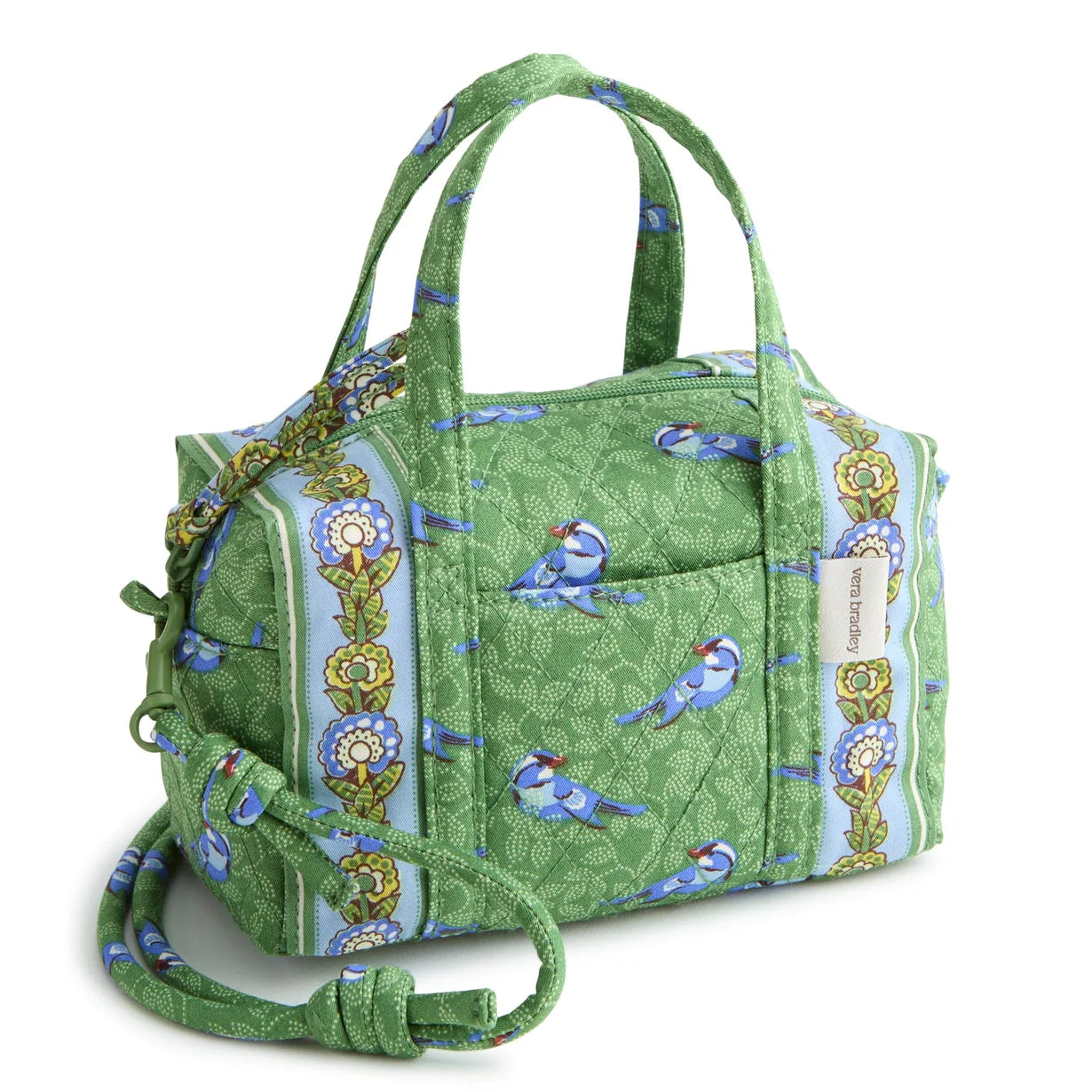 Mini Original Duffel Crossbody : Green Birds