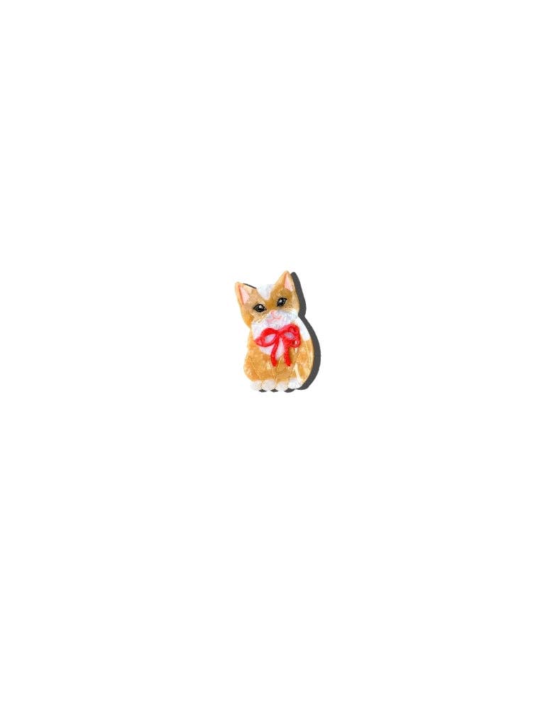 Hand-painted Kitten Brooch Pin