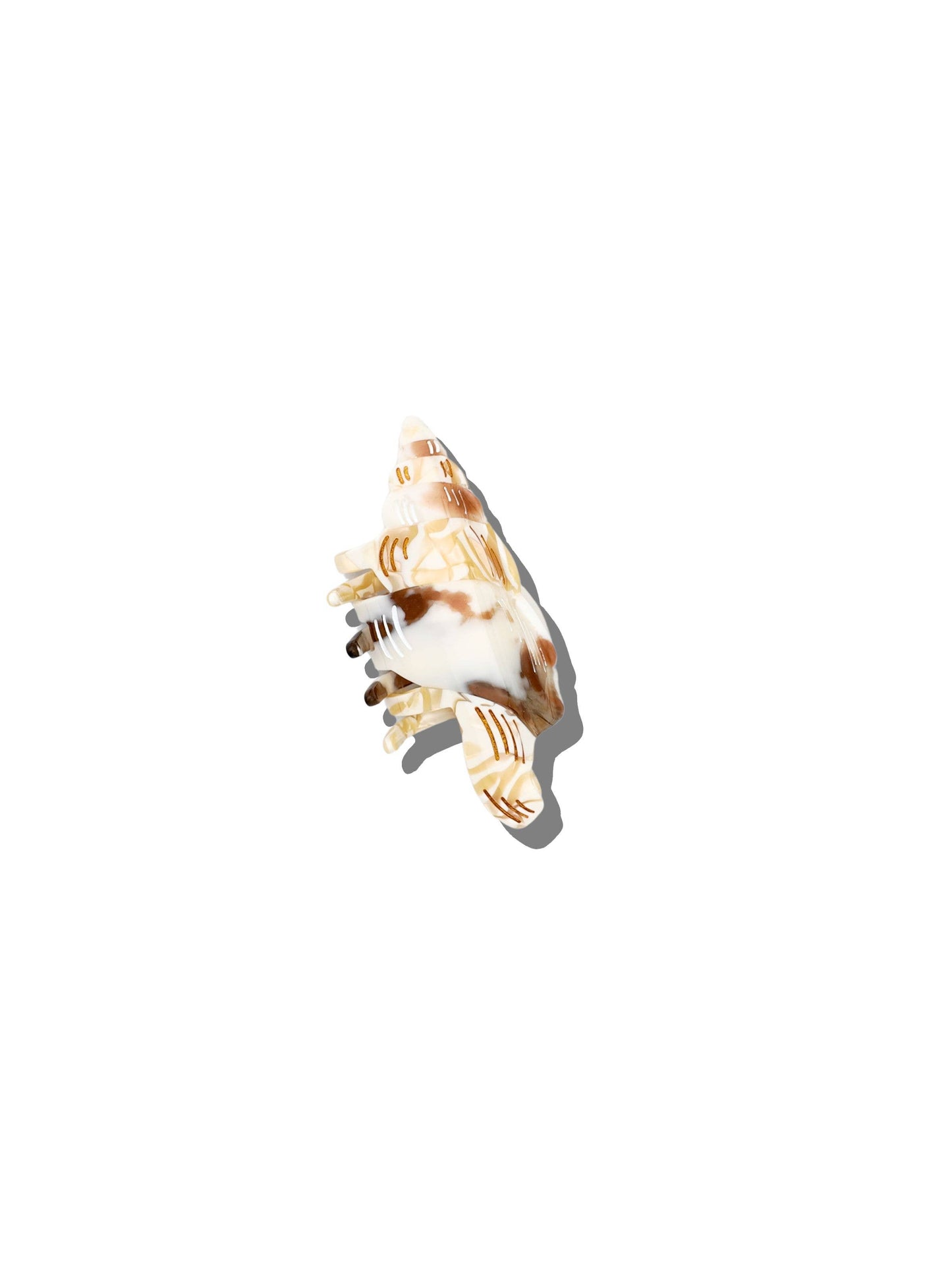 Hand-Painted Conch Shell Claw Hair Clip: Blue