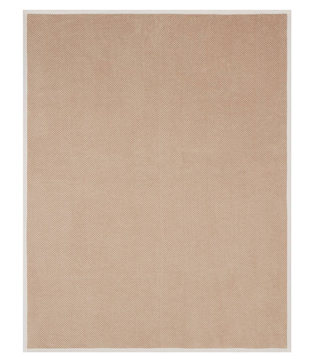 Harborview Herringbone Tan Blanket: Midi