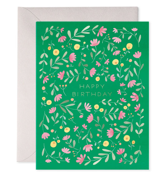 Green Floral Birthday