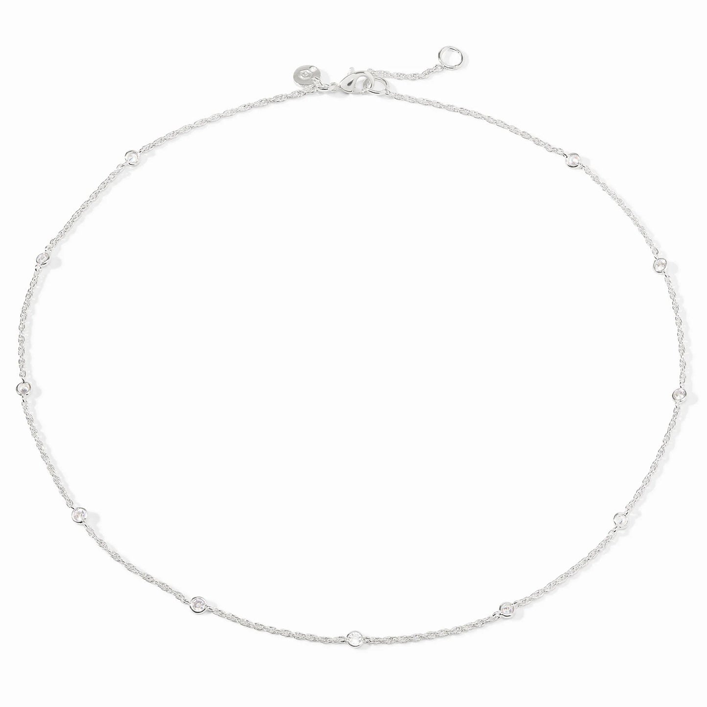 Celeste Delicate Station Necklace- Silver