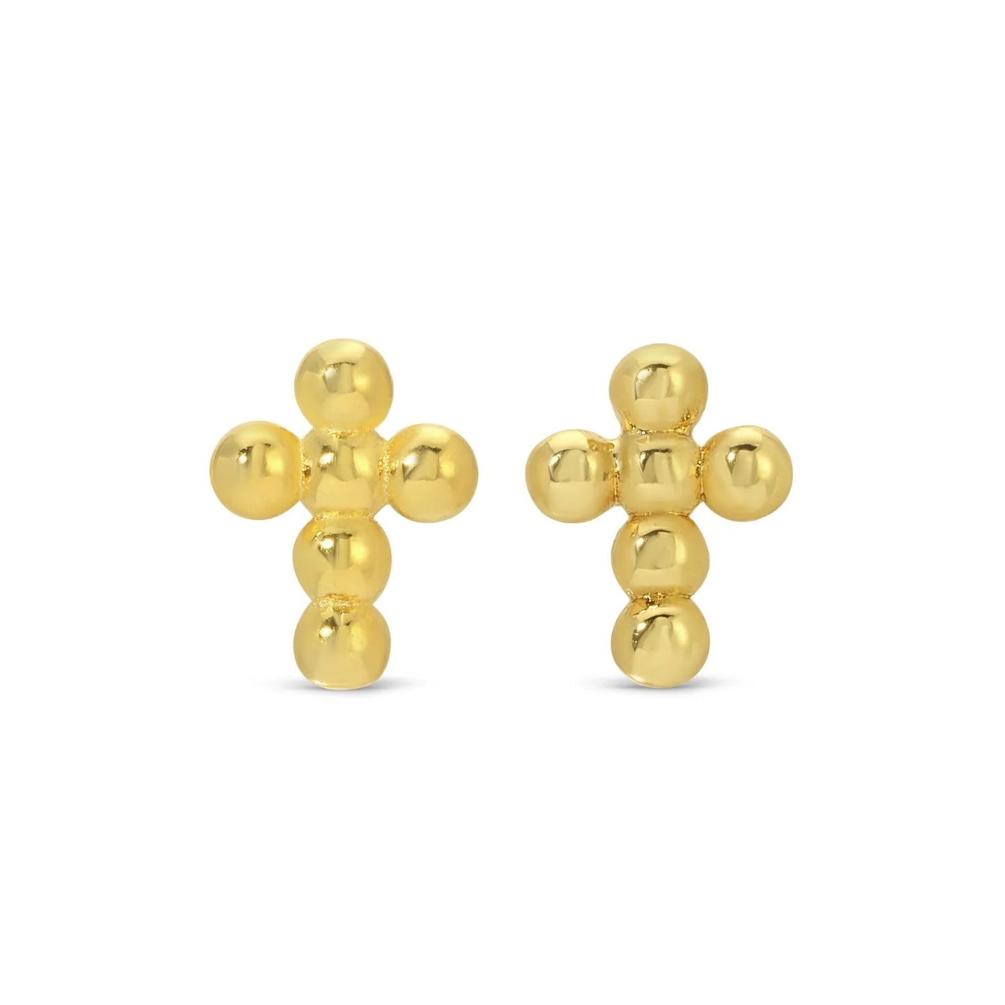 Petite Dot Cross Studs on Velvet Tag