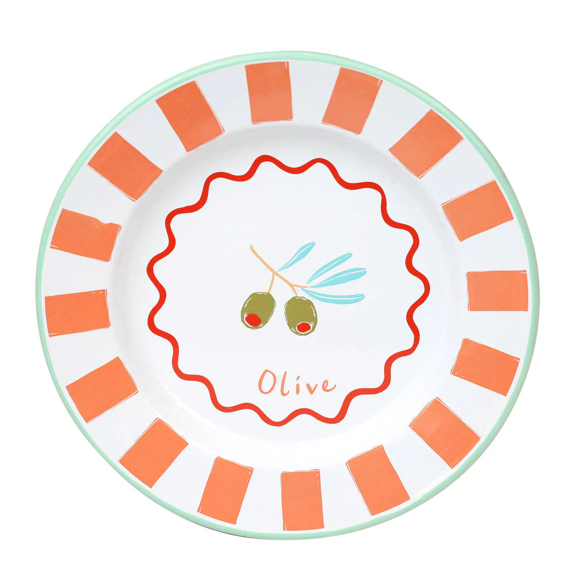 Bon Appetit Olive Enamel Plate -10"