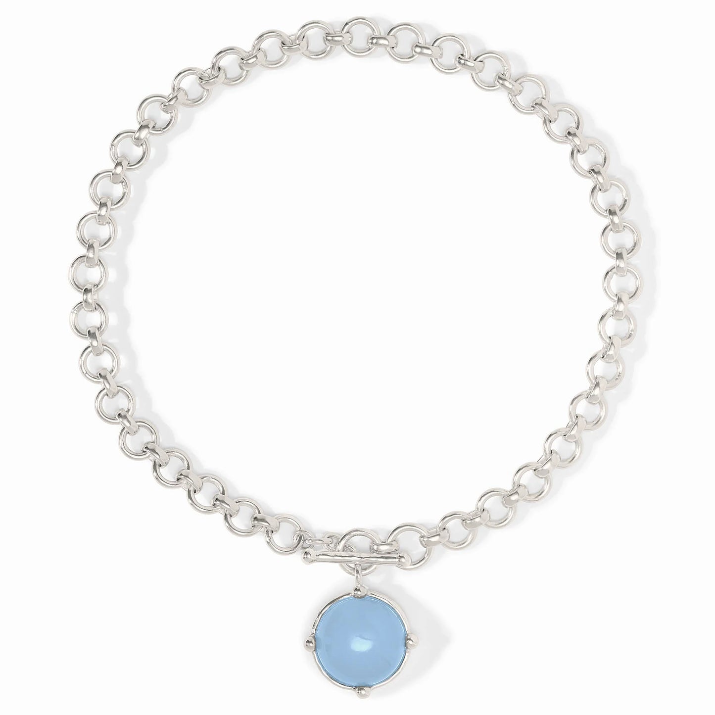 Honeybee Demi Necklace- Chalcedony Blue-Silver