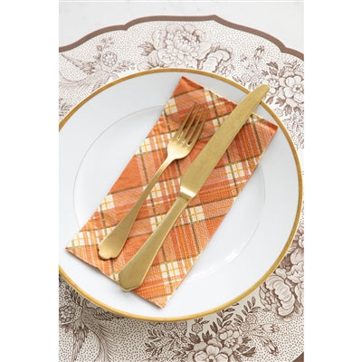 Orange Plaid Napkins