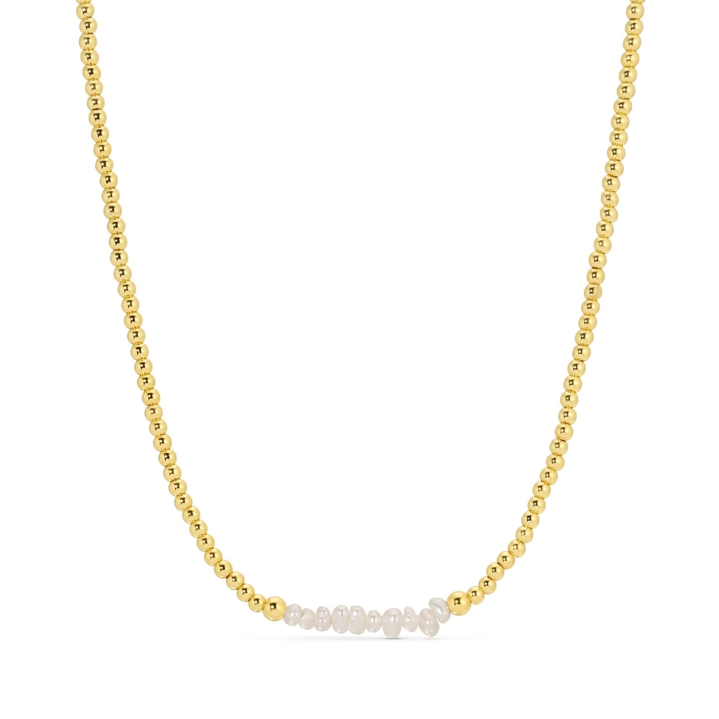 3mm Beaded Necklace with 10 small pearls