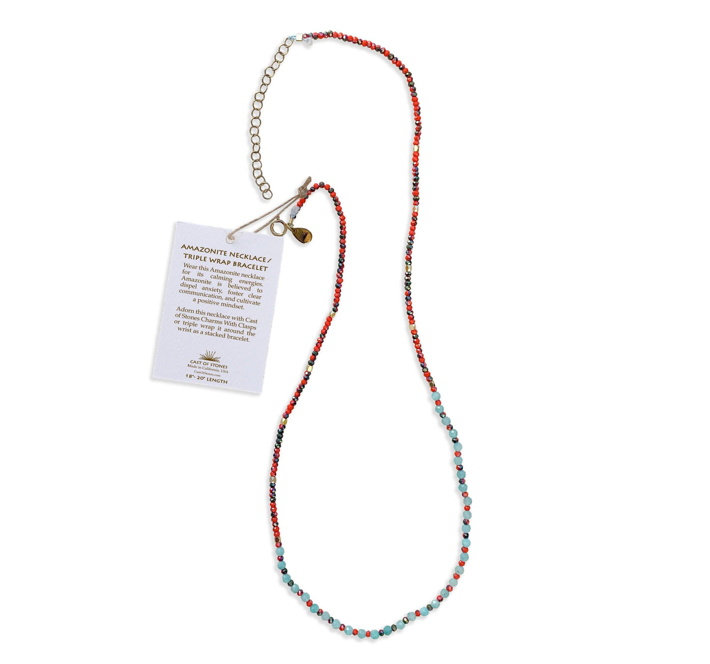 Amazonite Necklace/ Triple Wrap Bracelet