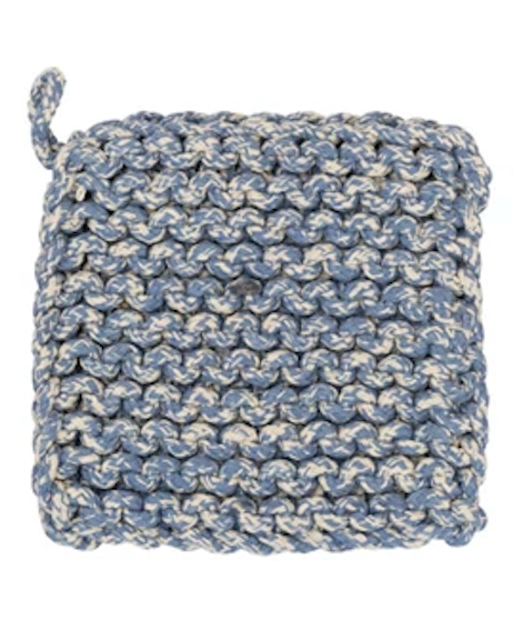 Melange Cotton Crocheted Pot Holder, 3 Colors