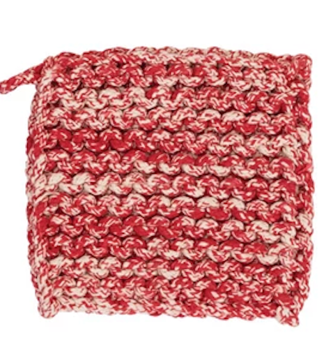 Melange Cotton Crocheted Pot Holder, 3 Colors