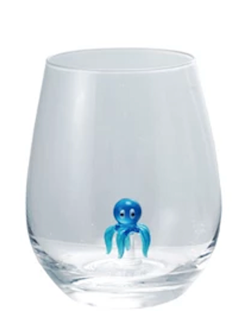 18 oz. Stemless Wine Glass with Hand-Blown Figure Inside, 8 Styles