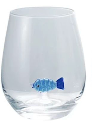 18 oz. Stemless Wine Glass with Hand-Blown Figure Inside, 8 Styles