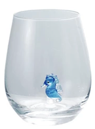 18 oz. Stemless Wine Glass with Hand-Blown Figure Inside, 8 Styles