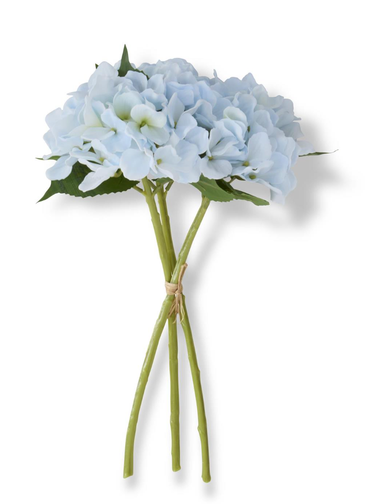 15 Inch Blue Real Touch Hydrangea Bundle (3 Stems)