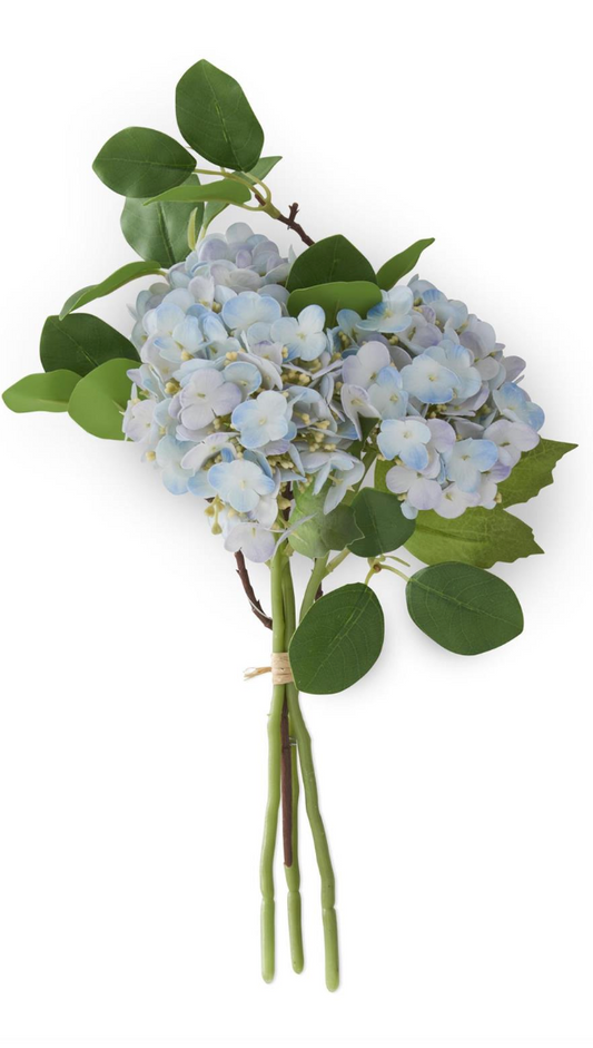 12 Inch Blue Real Touch Hydrangea Bundle (4 Stem)