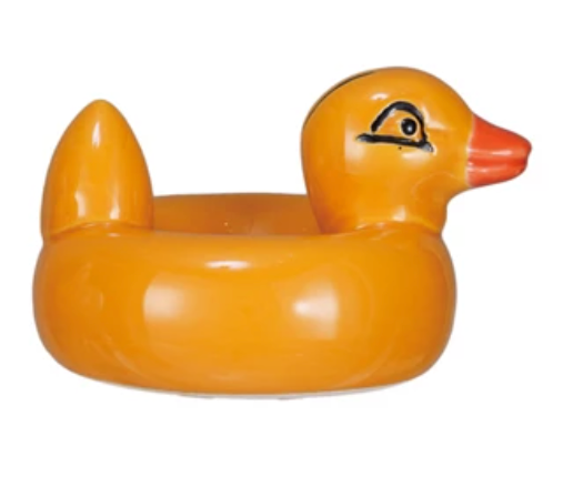 Hand-Painted Stoneware Floating Flamingo/Duck Pool Float, 2 Styles