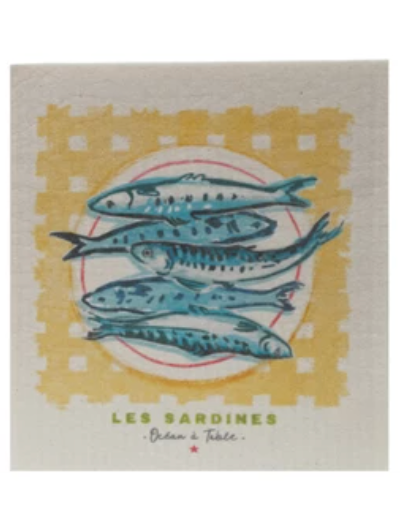 Reusable Cellulose Sponge Cloth with Sea Life, 3 Styles
