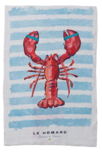 Printed Recycled Microfiber Tea Towel- Lobster