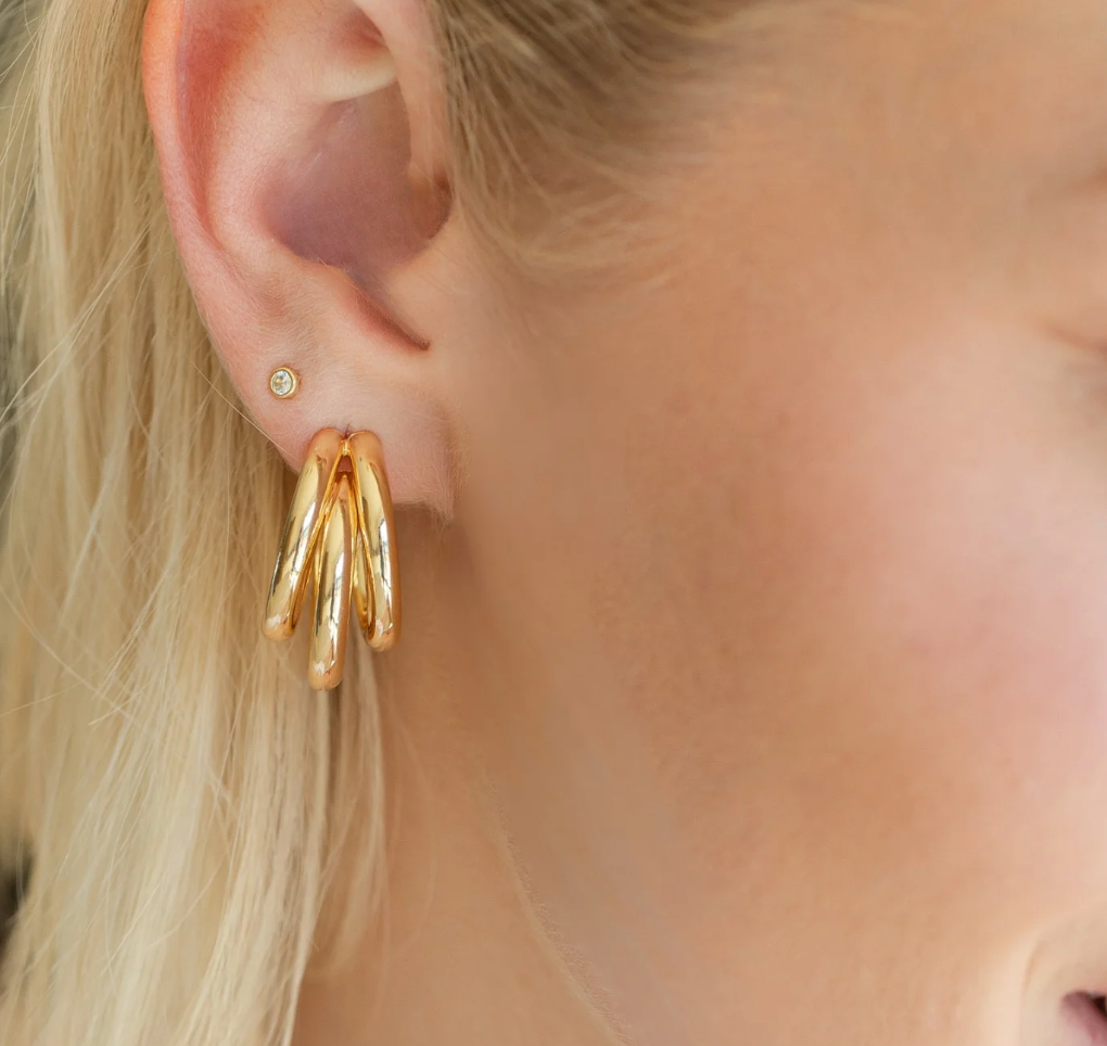 Make a Statement, Triple Hoops-Gold