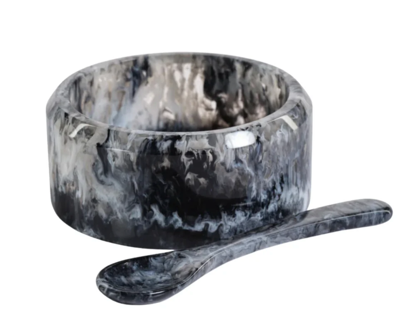 Krone Resin Pepper Condiment Bowl With Spoon