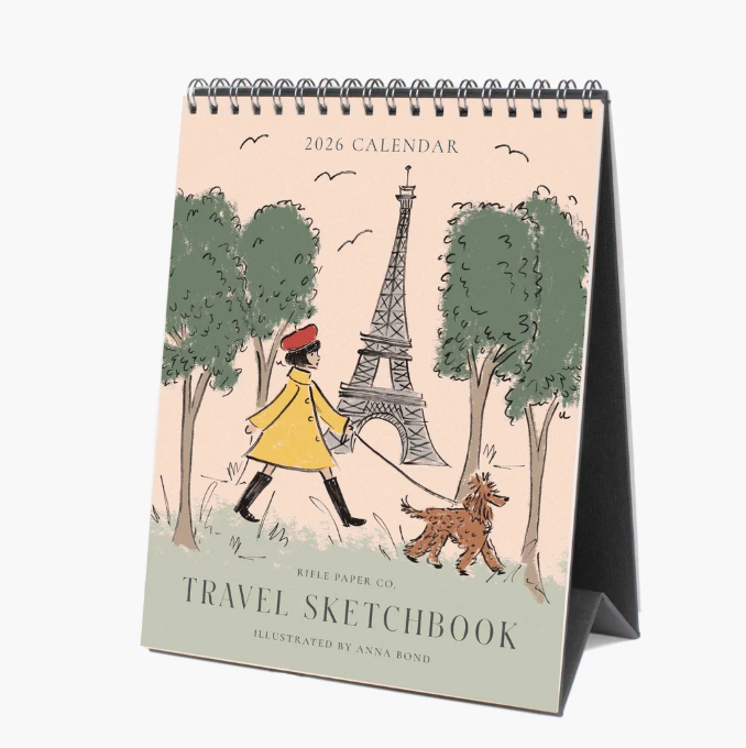 2026 Travel Sketchbook Desk Calendar