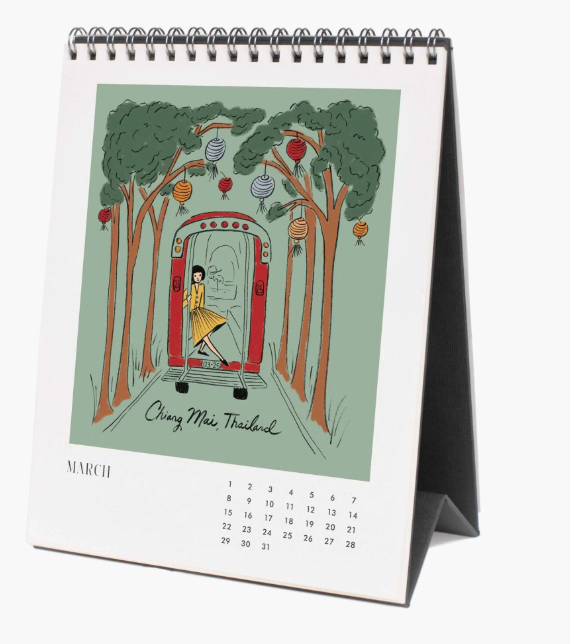 2026 Travel Sketchbook Desk Calendar