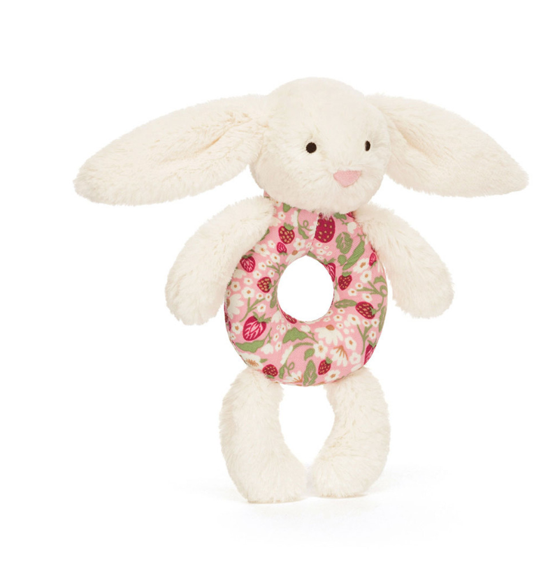 Blossom Cream Bunny 'Berry' Ring Rattle