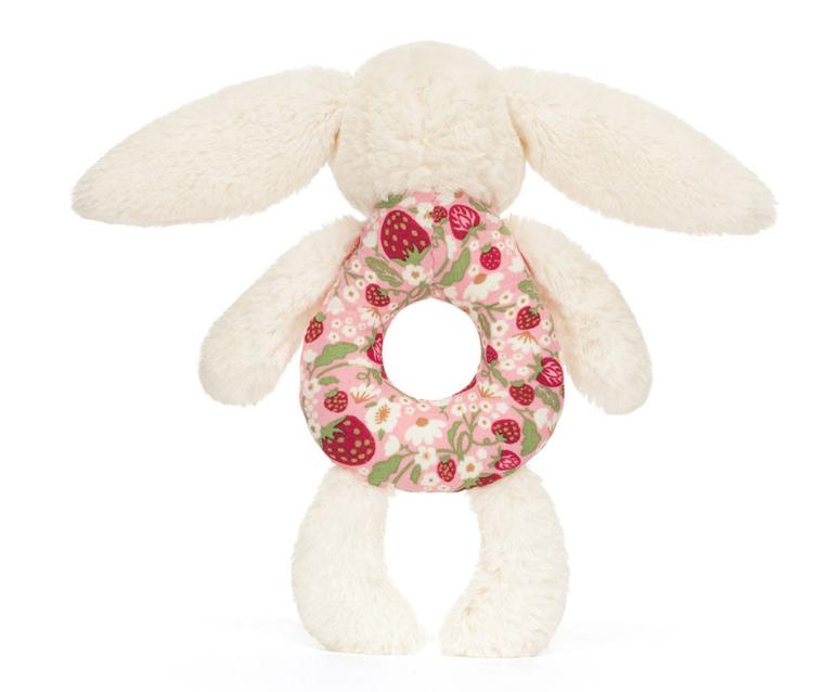 Blossom Cream Bunny 'Berry' Ring Rattle