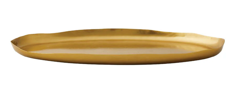 Large Oval Gold Candle Plate