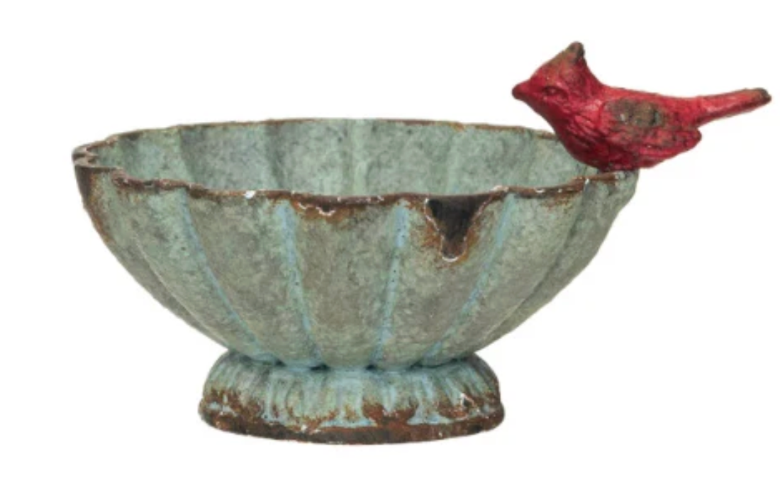 Decorative Pewter Fluted Bowl- Cardinal