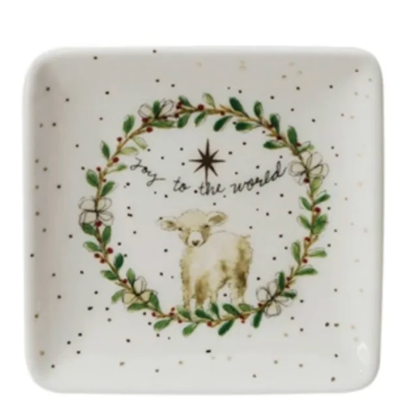 Stoneware Dish w/ Gold Electroplating, 4 Styles