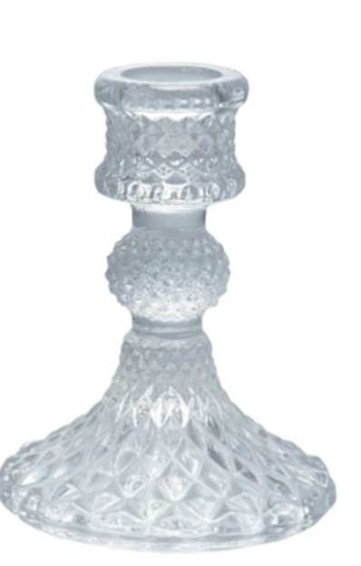 Pressed Glass Taper Holder, 3 Styles