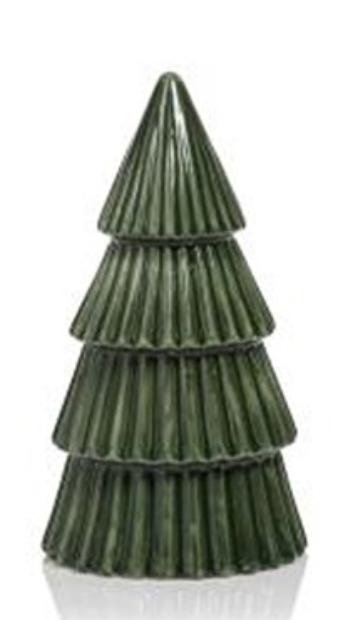 Ceramic Holiday Tree- Glazed Winter Green 6.75"