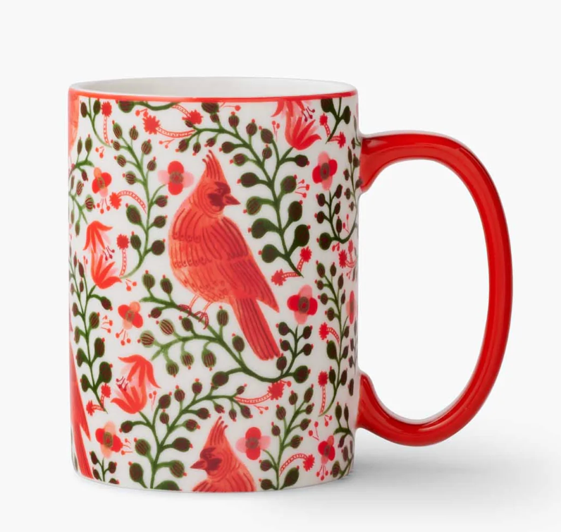 Christmas Cardinals Porcelain Mug