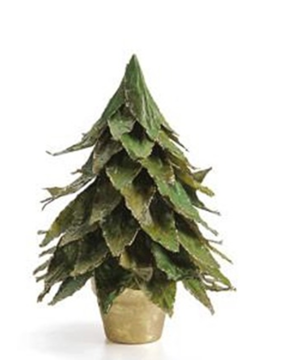 Natural Leaf Tree on Pot/Green - Small