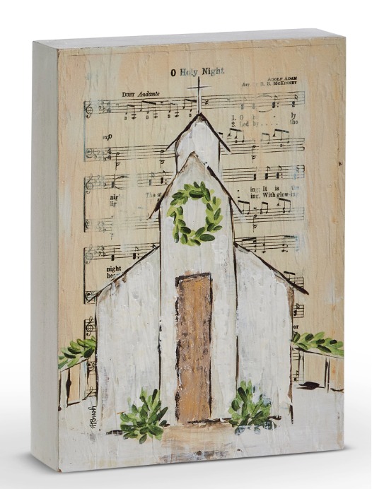 10" Music Sheet Church Block- 2 Styles