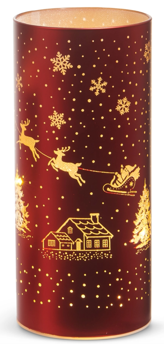 8" Lighted Santa's Sleigh Lanterns- 2 Sizes