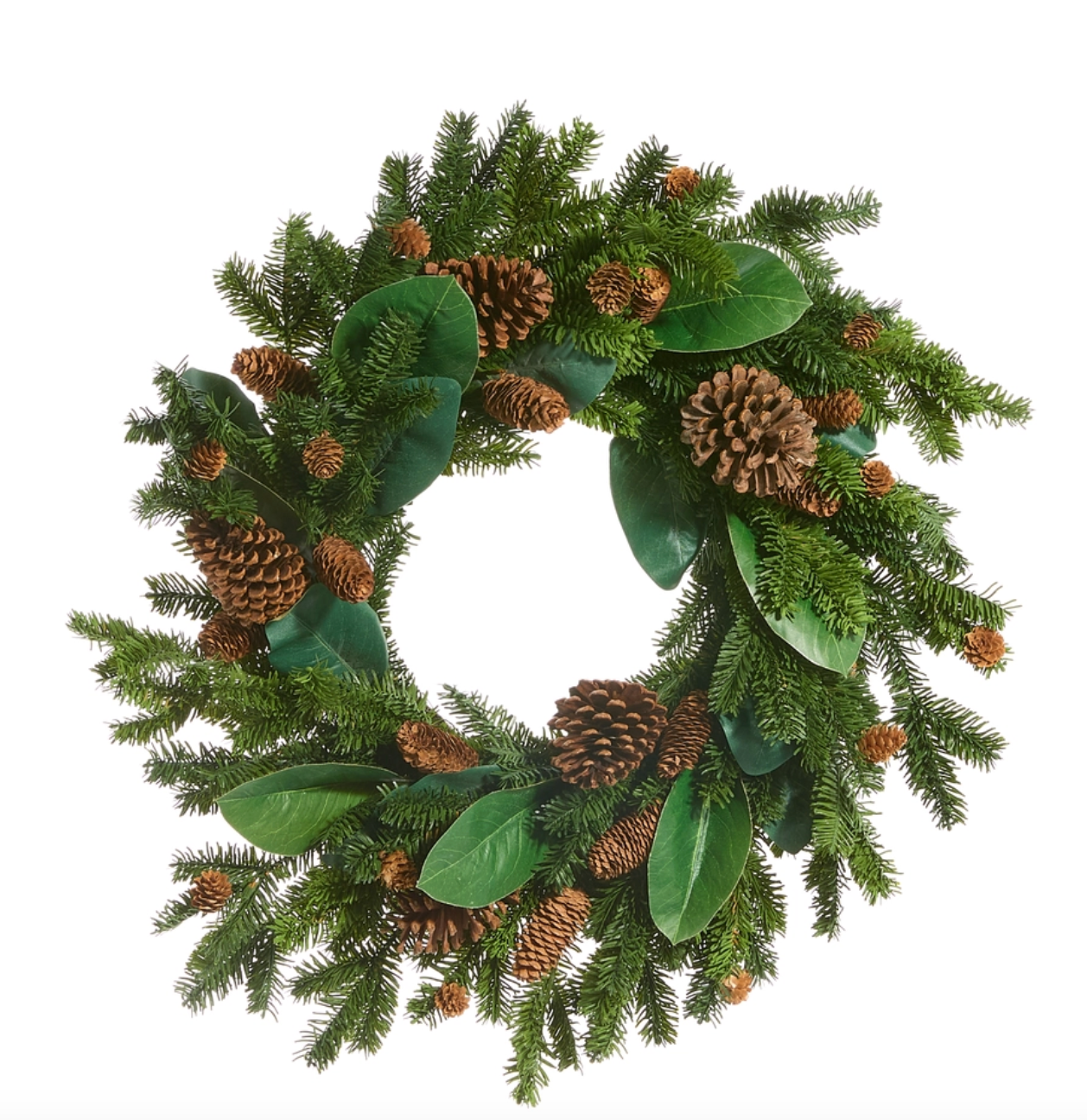 28" Pine and Magnolia Leaf Wreath