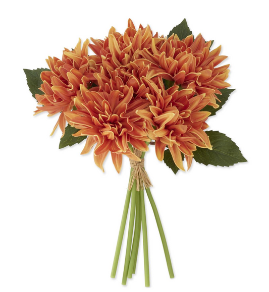 12 Inch Rust Real Touch Dahlia Bundle (6 Stems)